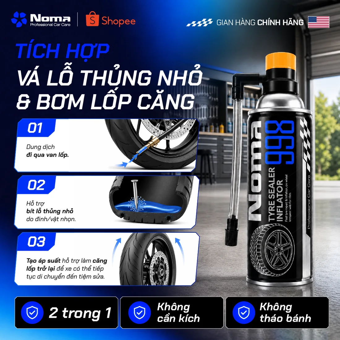 Cơ chế vá và bơm của NOMA 998